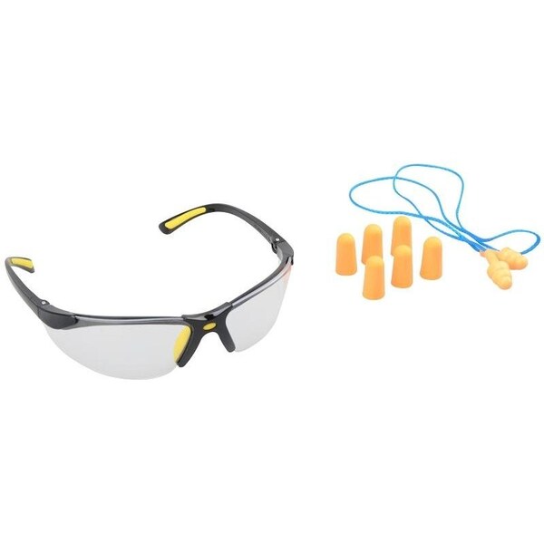 Diamondback Ear Plugs and Safety Glasses Combo, Unisex, 35 x 16 in Lens